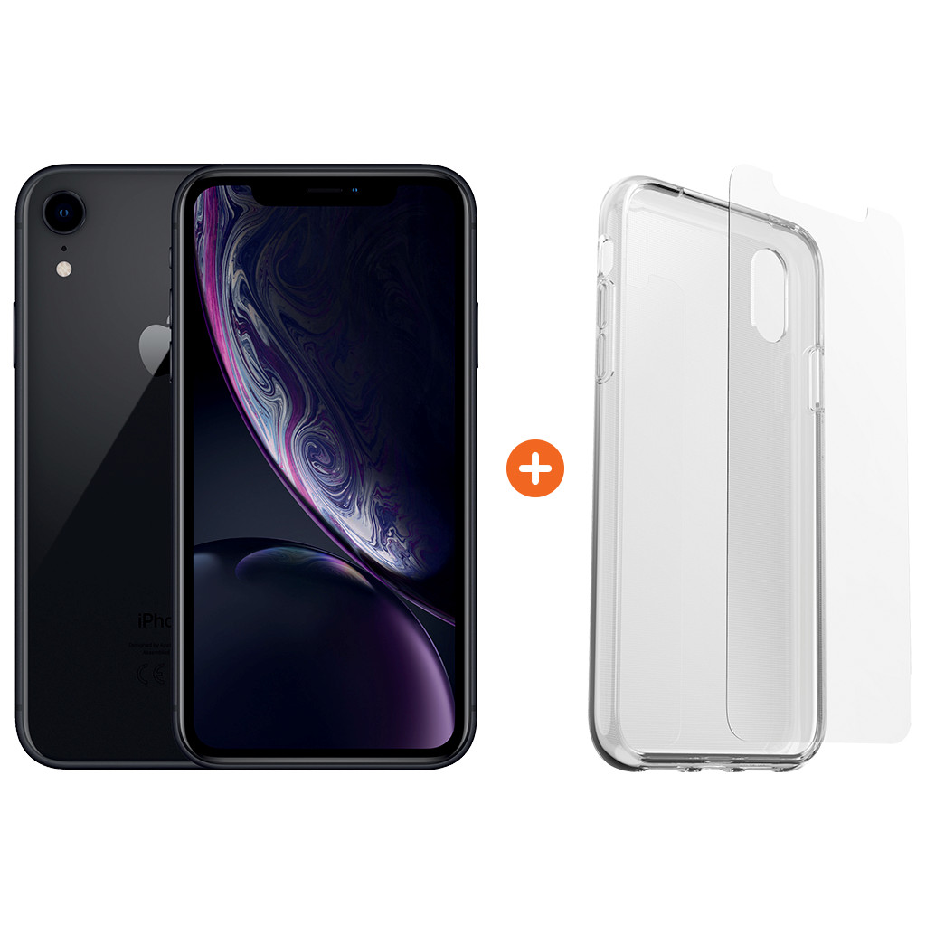 Apple iPhone Xr 128 GB Zwart Otterbox Clearly Protected Skin Alpha Glass