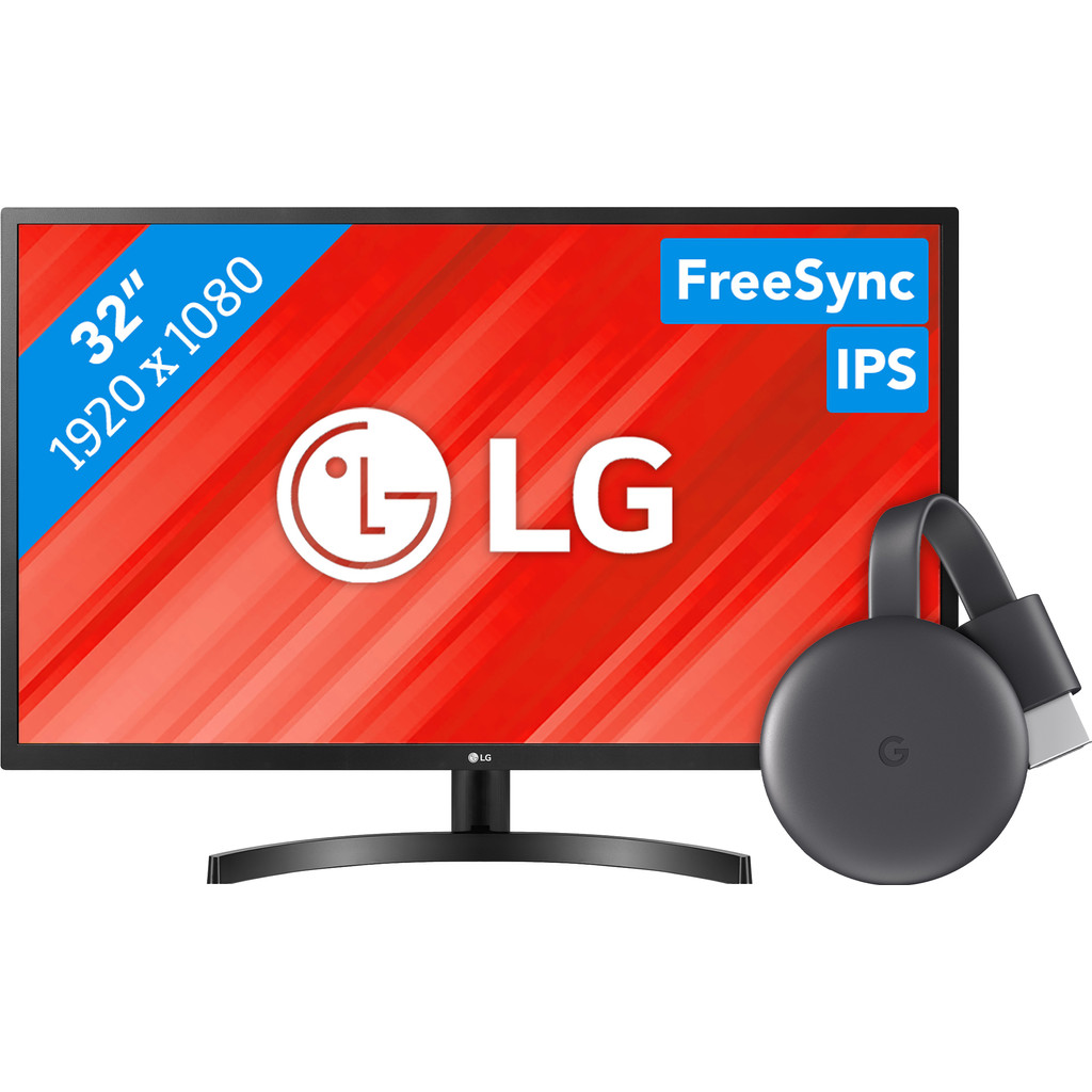 Monitor Full HD met mediaplayer budget-32 inch 1920 x 1080 resolutie Hdmi, hoofdtelefoon