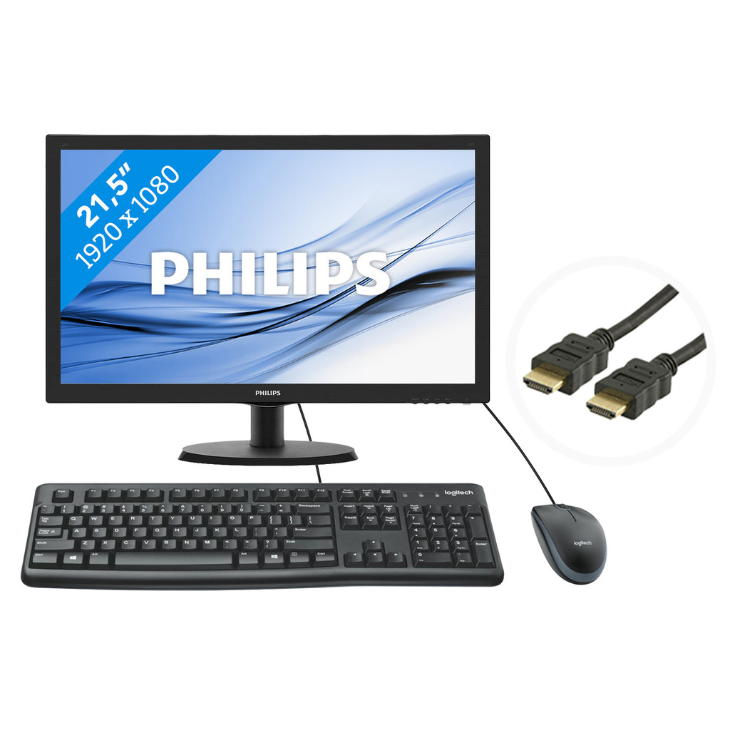 Mainstream bundel QWERTY-21,5 inch 1920 x 1080 resolutie HDMI en VGA TN paneel 5 ms reactietijd