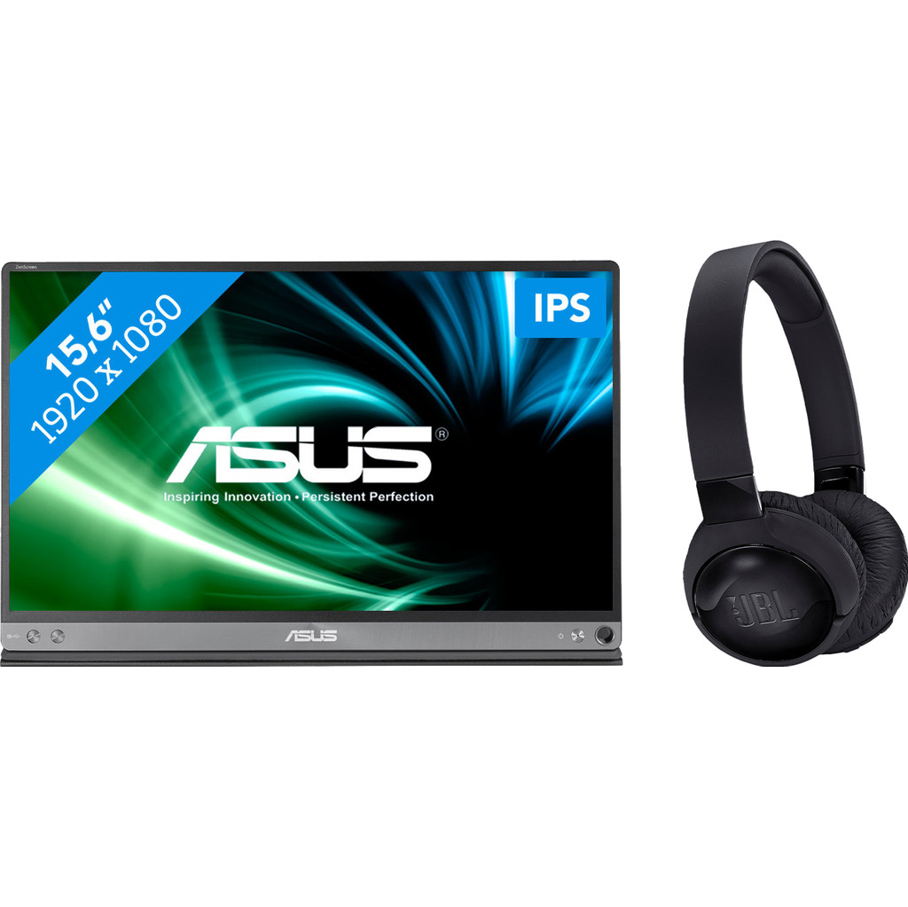 Monitor bundel voor onderweg (zonder opslag)-15,6 inch 1920 x 1080 resolutie Usb-c of usb a 3.0 aansluiting IPS paneel 5 ms reactietijd