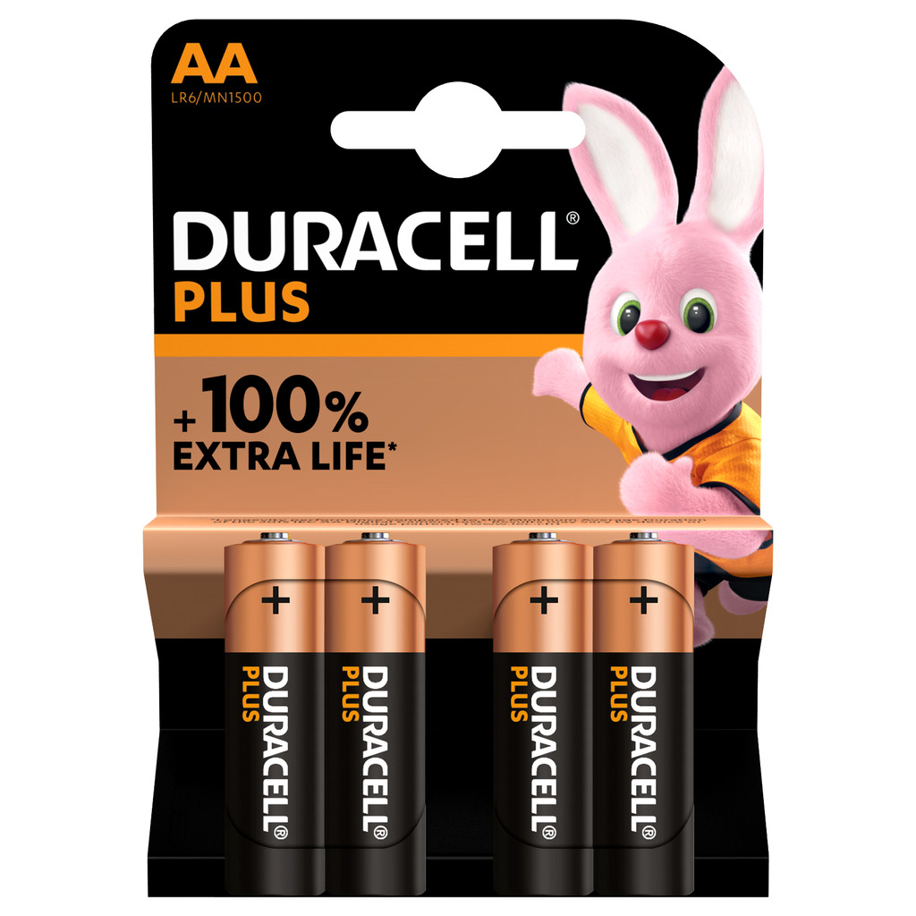 Duracell Alka Plus AA-batterijen 4 stuks