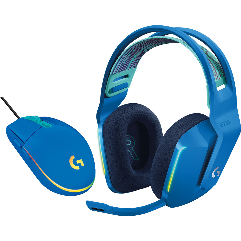 Logitech G733 LIGHTSPEED Wireless Gaming Headset Blauw + Logitech G203 Gaming Mouse