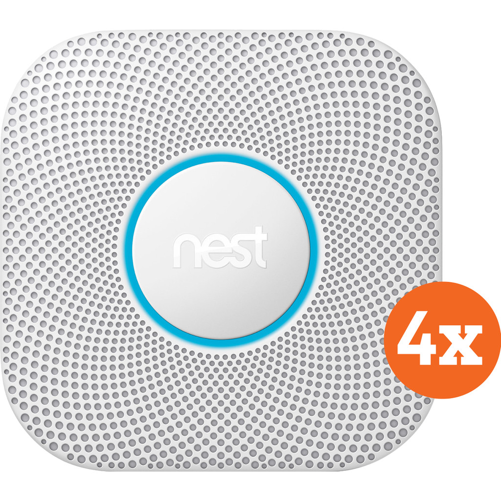 Coolblue Google Nest Protect V2 Netstroom 4-Pack aanbieding