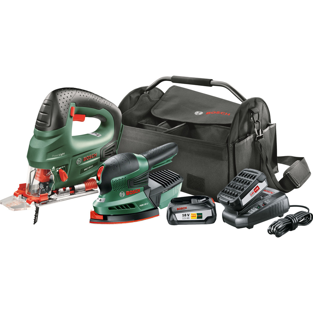Bosch PSM 18 LI Bosch PST 18 LI Bosch 18V 2,5 Ah Starterset Gereedschapstas