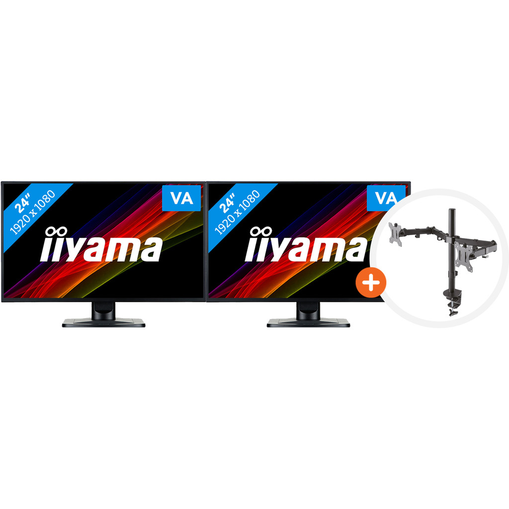 2x iiyama ProLite X2481HS B1 NewStar FPMA D550DBLACK