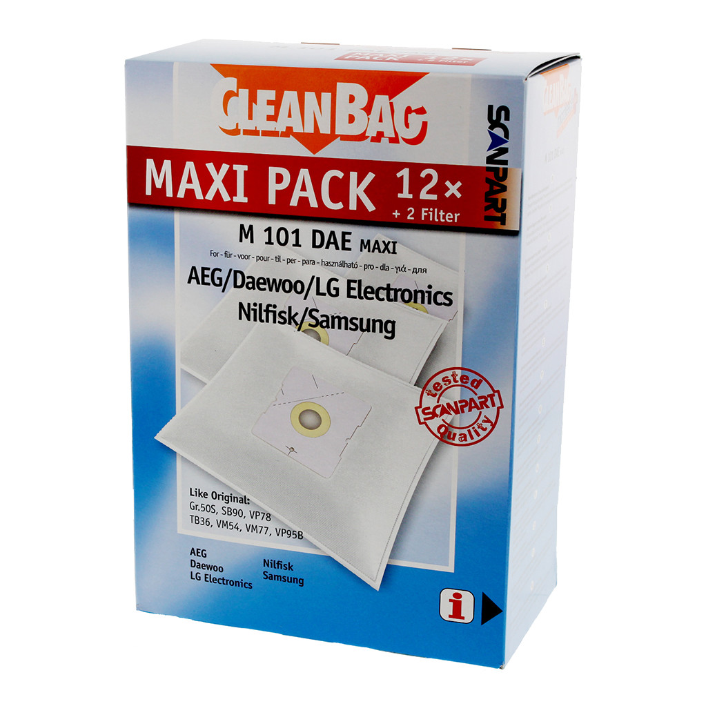 Scanpart CleanBag Maxipack stofzuigerzakken M 101 DAE MAX (12 stuks) online kopen