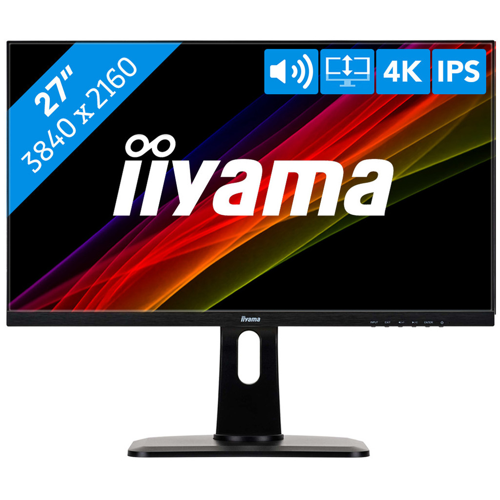 iiyama ProLite XUB2792UHSU-B1-27 inch  3840 x 2160 resolutie  DisplayPort, HDMI, usb, hoofdtelefoon