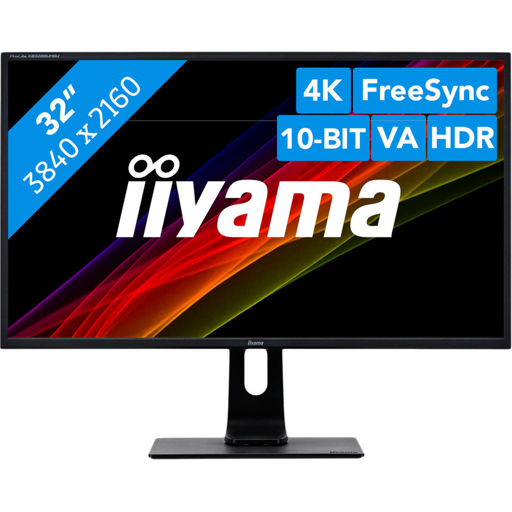 iiyama ProLite XB3288UHSU-B1-32 inch 3840 x 21600 resolutie HDMI, DisplayPort, usb A 3.0, hoofdtelefoon