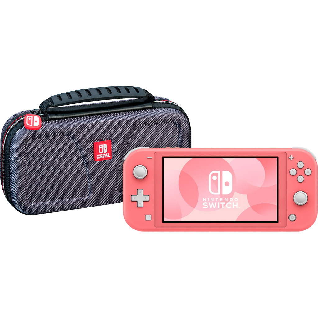 Nintendo Switch Lite Koraal + Bigben Officiële Nintendo Switch Lite Beschermtas