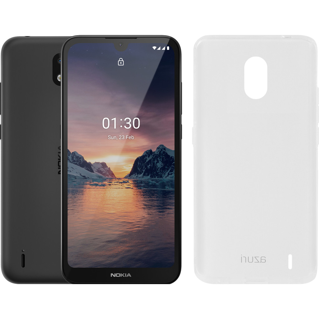 Nokia 1 3 16GB Zwart Azuri TPU Nokia 1 3 Back Cover Transparant