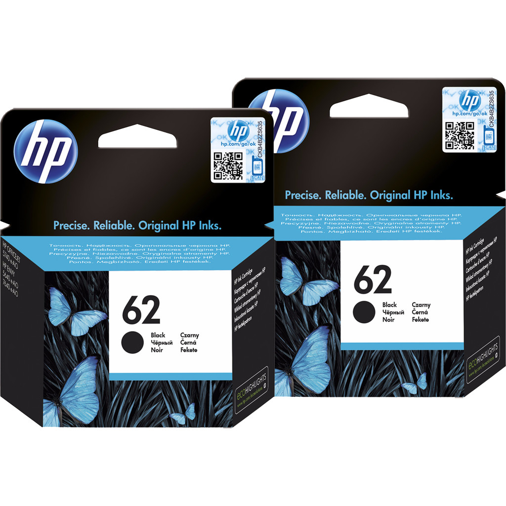 Coolblue HP 62 Cartridges Zwart Duo Pack aanbieding