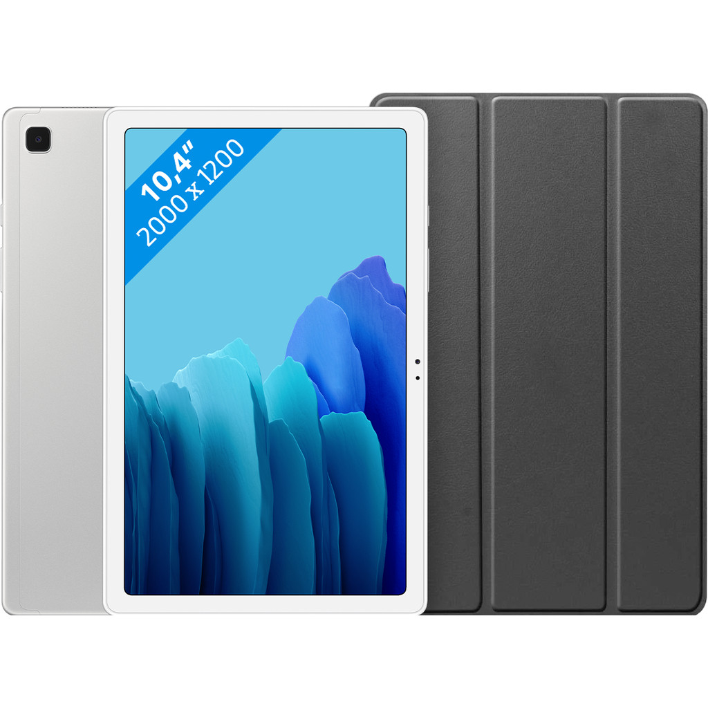 Samsung Galaxy Tab A7 32GB Wifi Zilver Just in Case Book Case Zwart