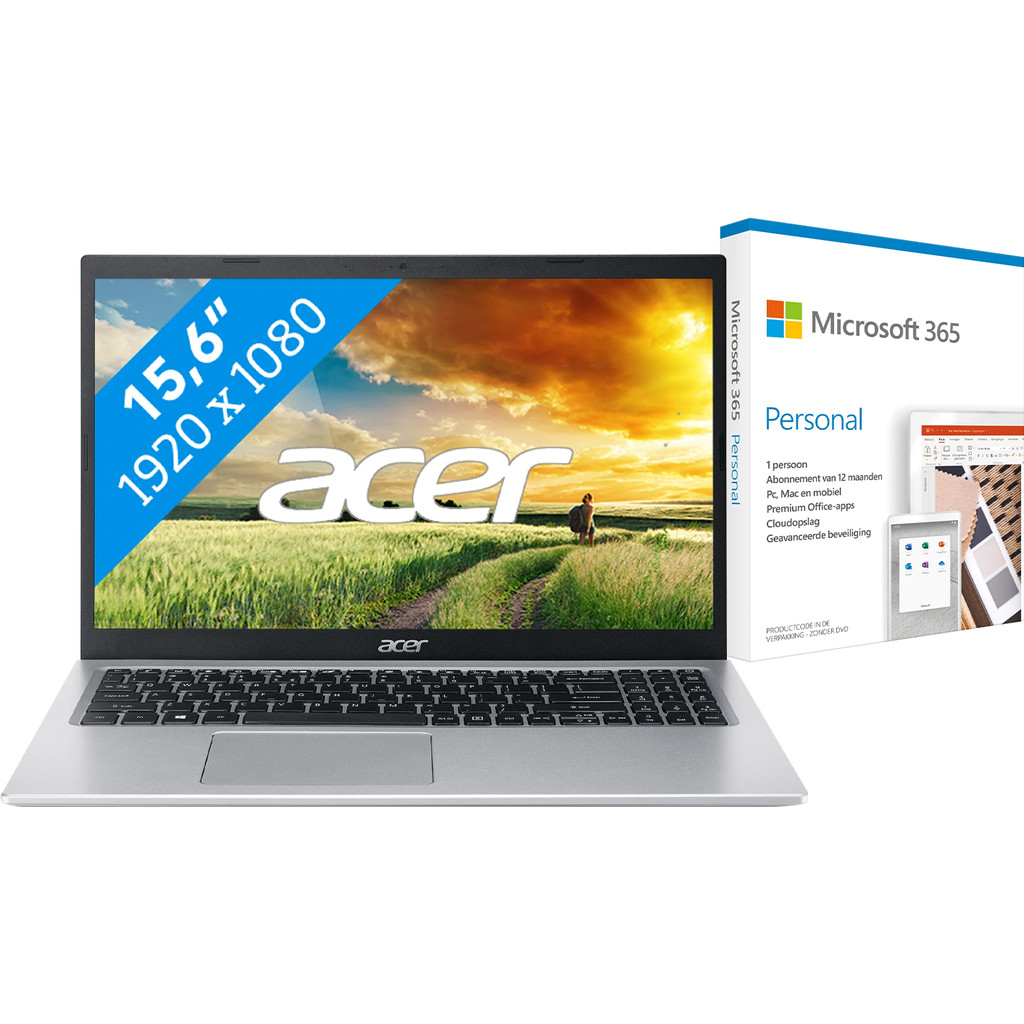 Acer Aspire 5 A515-56-59KV + Microsoft 365 Personal NL Abonnement 1 jaar