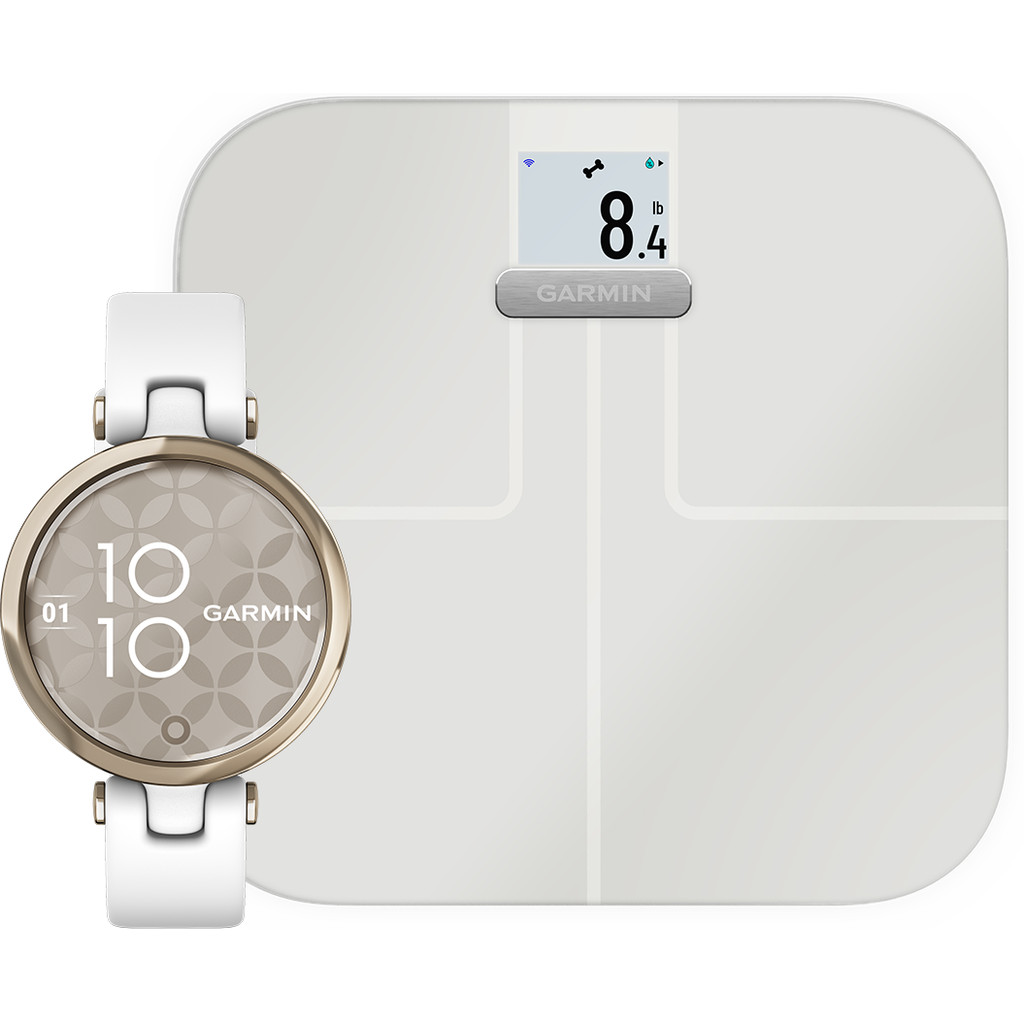 Garmin Lily Goud + Garmin Index S2 Smart - Wit
