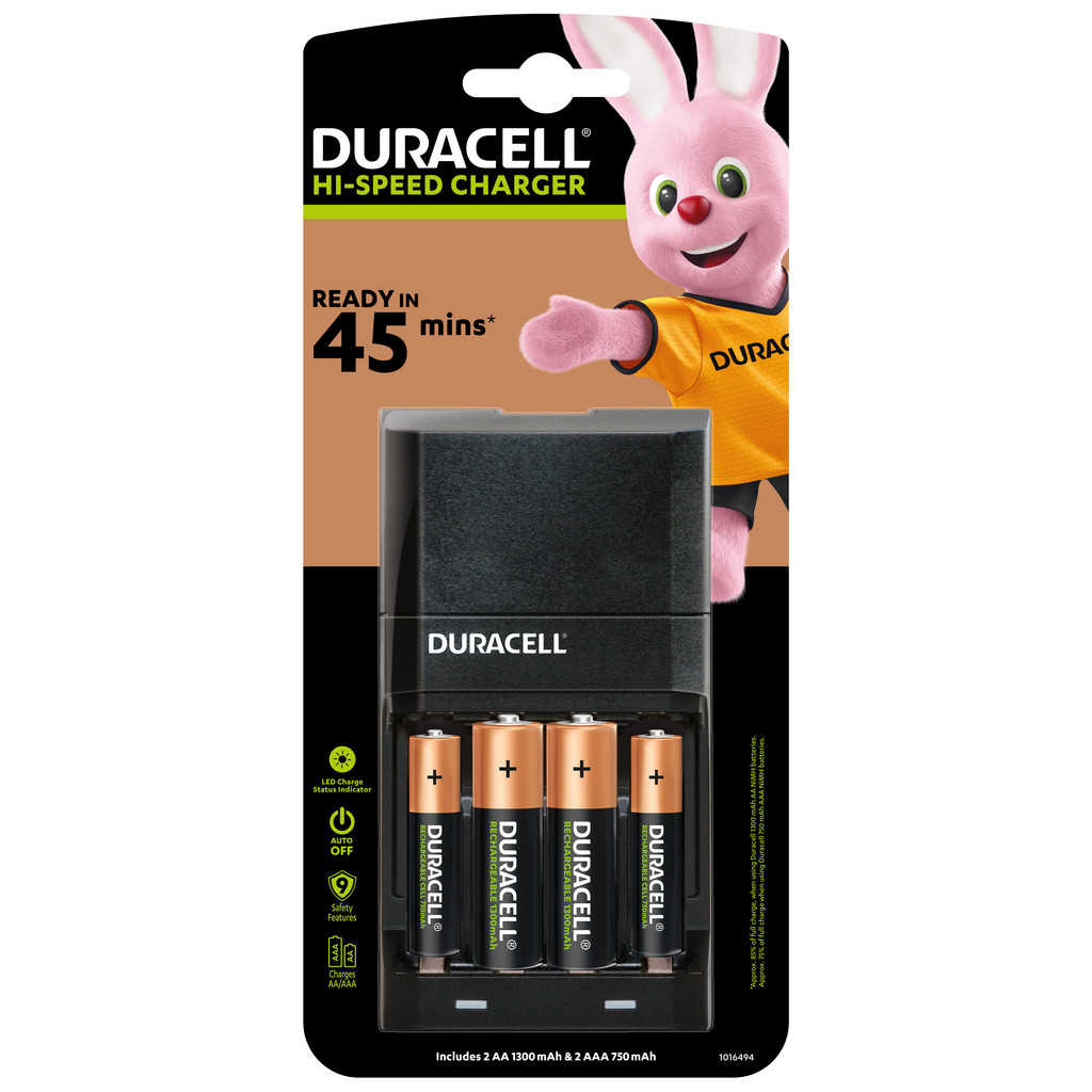 Batterij oplader Duracell CEF27 + 2xAA +2xAAA
