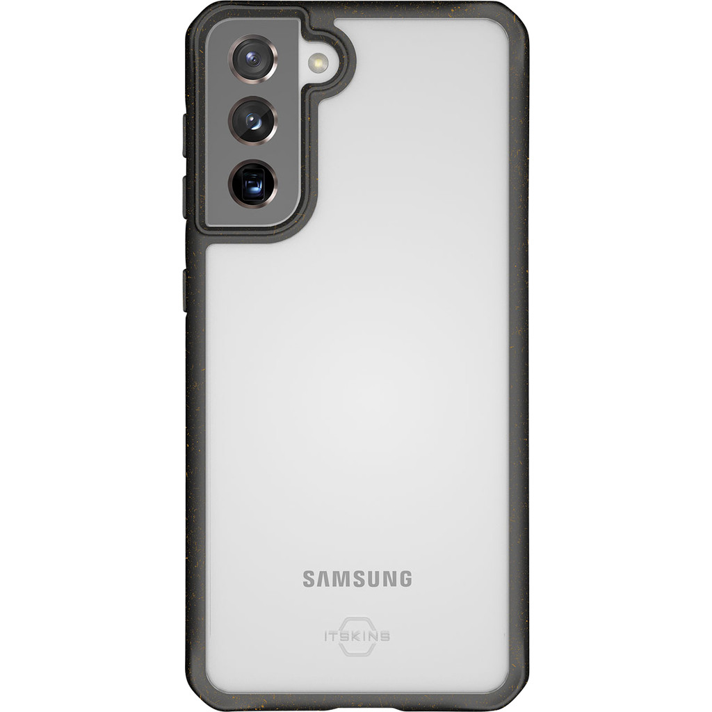ITSkins Feroniabio Pure cover voor Samsung Galaxy S21 - Level 2 bescherming - Transparant & zwart