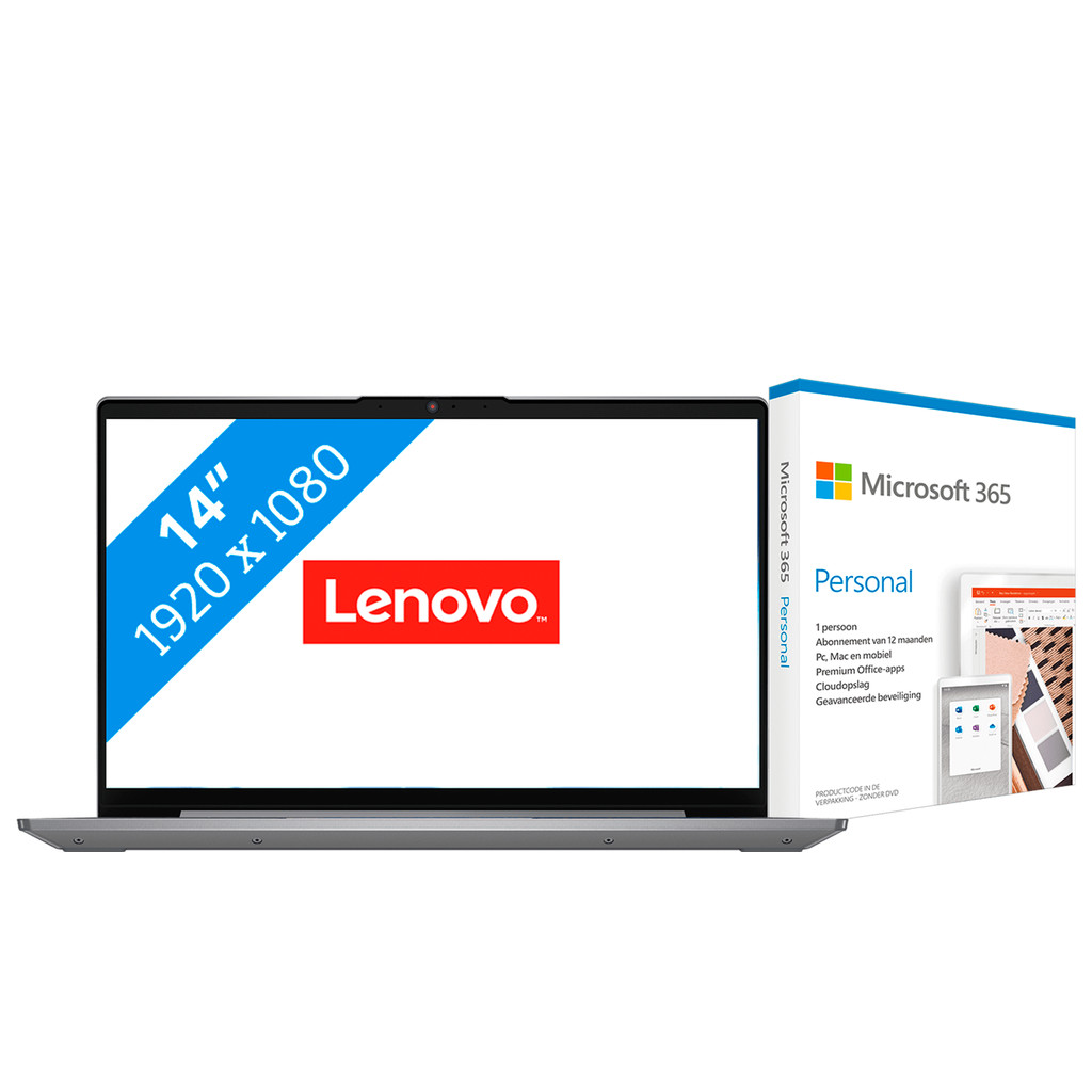 Lenovo IdeaPad 5 14ITL05 82FE00PUMH + Microsoft 365 Personal NL Abonnement 1 jaar