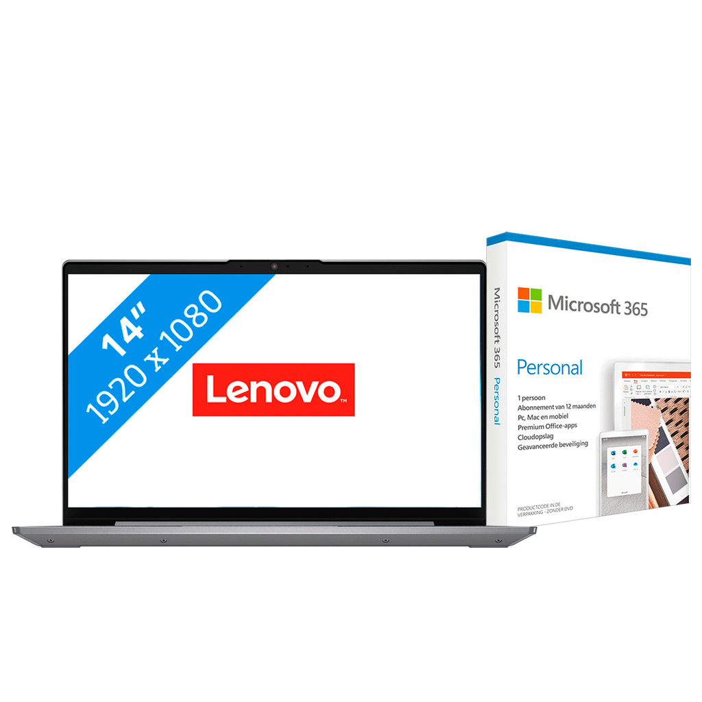 Lenovo IdeaPad 5 14ITL05 82FE00PVMH + Microsoft 365 Personal NL Abonnement 1 jaar