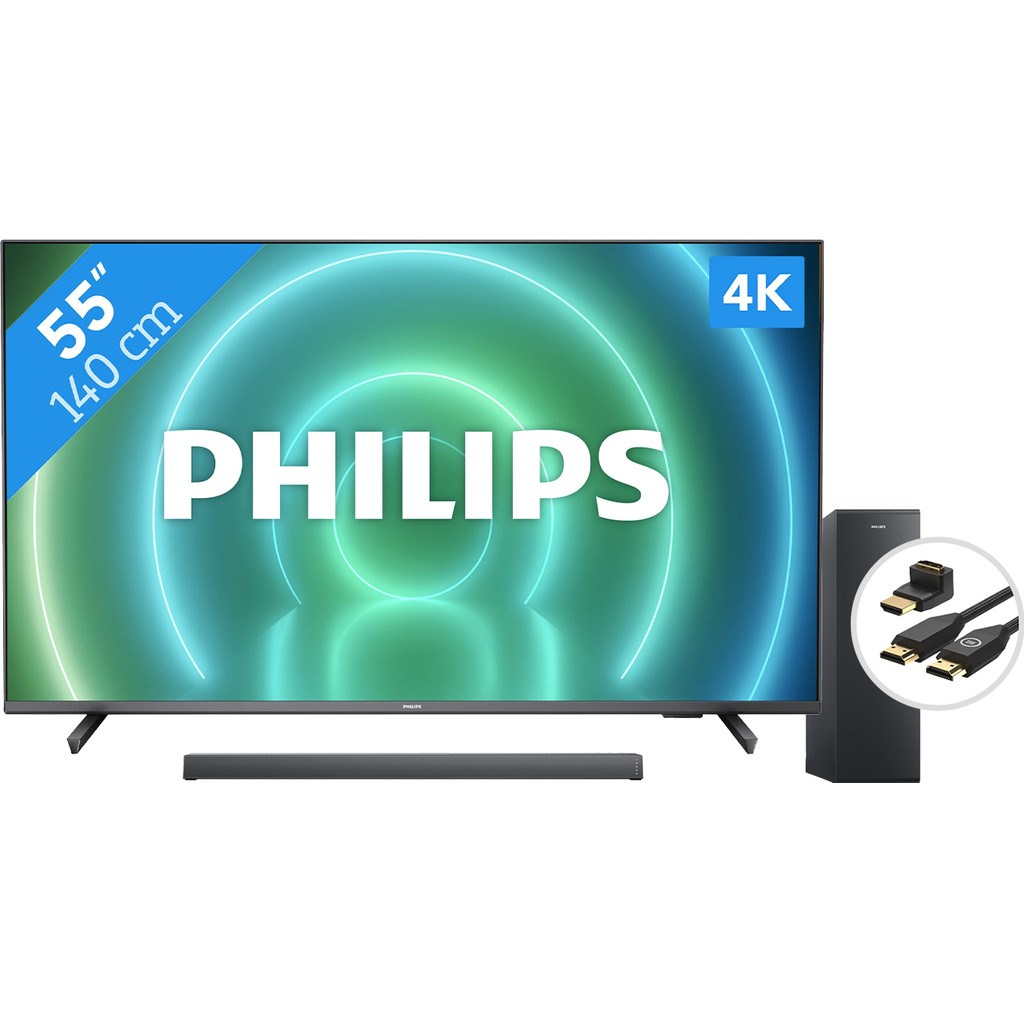 Philips 55PUS7906 - Ambilight (2021) + Soundbar + Hdmi kabel