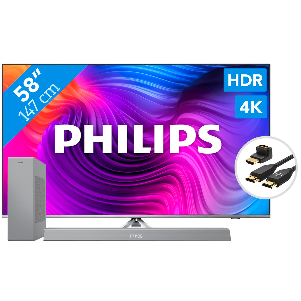 Philips 58PUS8506 - Ambilight + Soundbar + Hdmi kabel