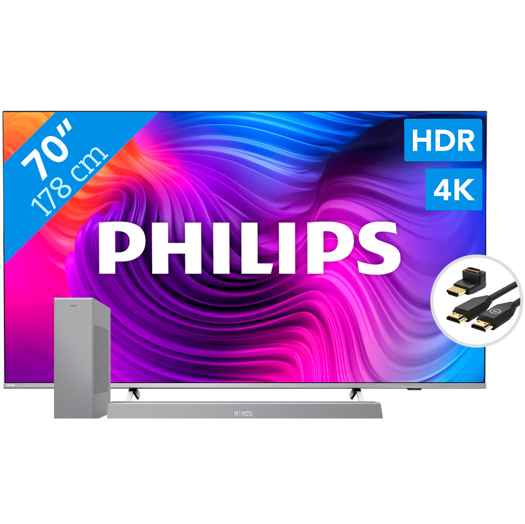 Philips 70PUS8506 - Ambilight (2021) + Soundbar + Hdmi kabel