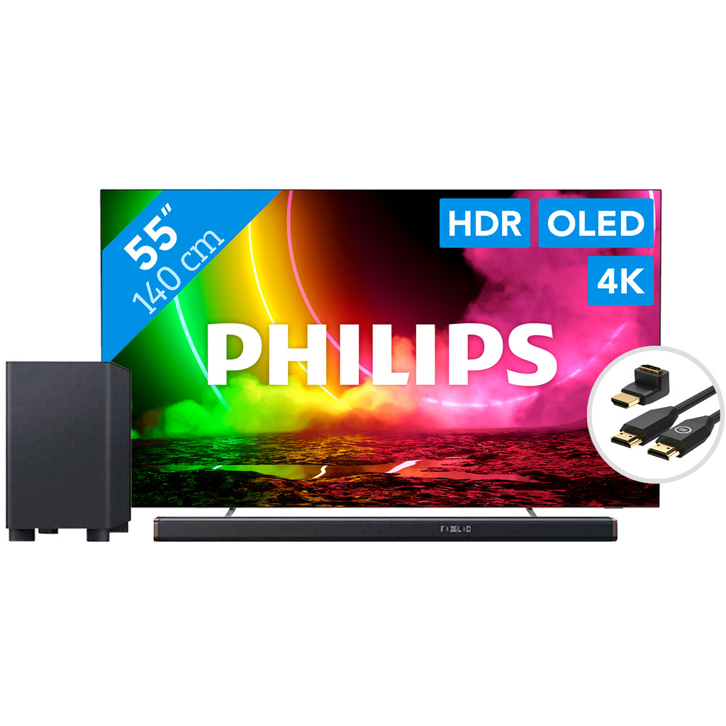 pasta potlood Vooroordeel Philips 55OLED806 - Ambilight (2021) + Soundbar + Hdmi kabel Kopen? |  Televisies Vergelijken