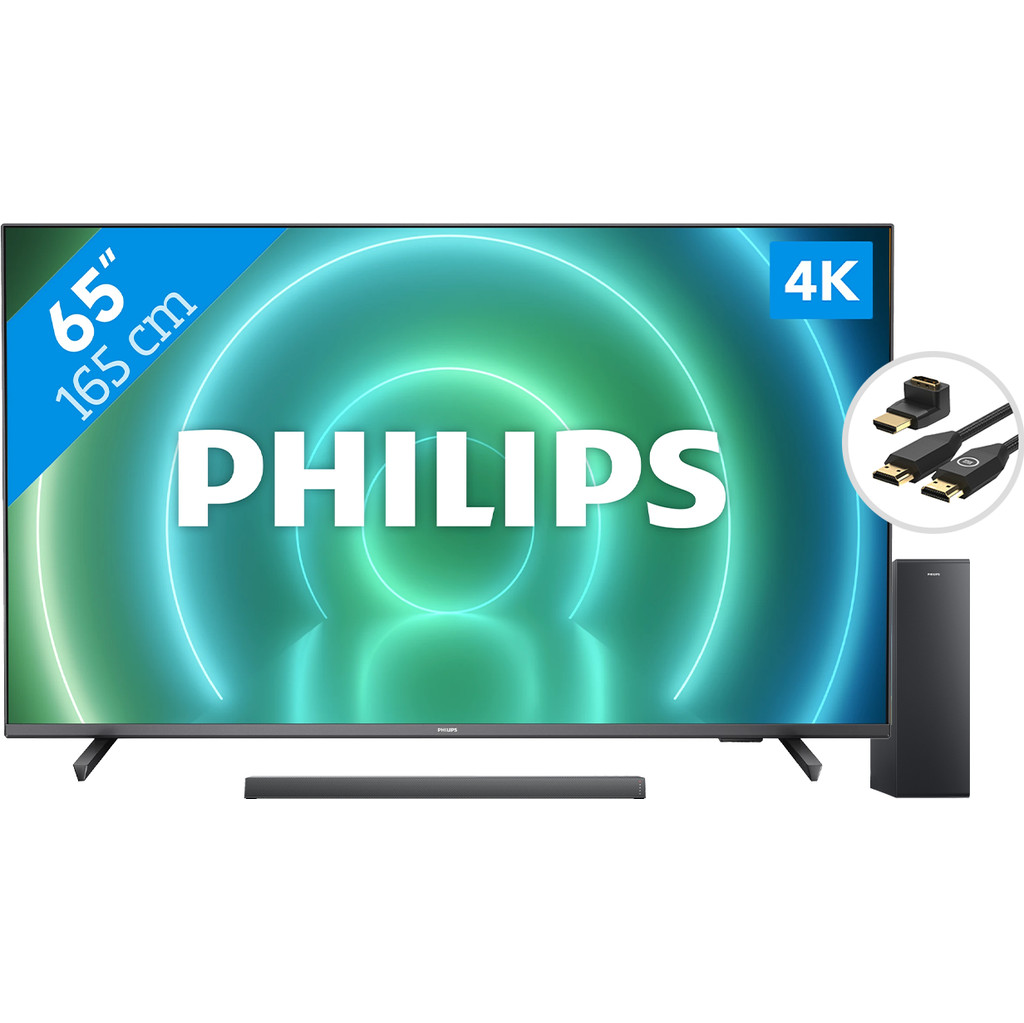 Philips 65PUS7906 - Ambilight (2021) + Soundbar + Hdmi kabel