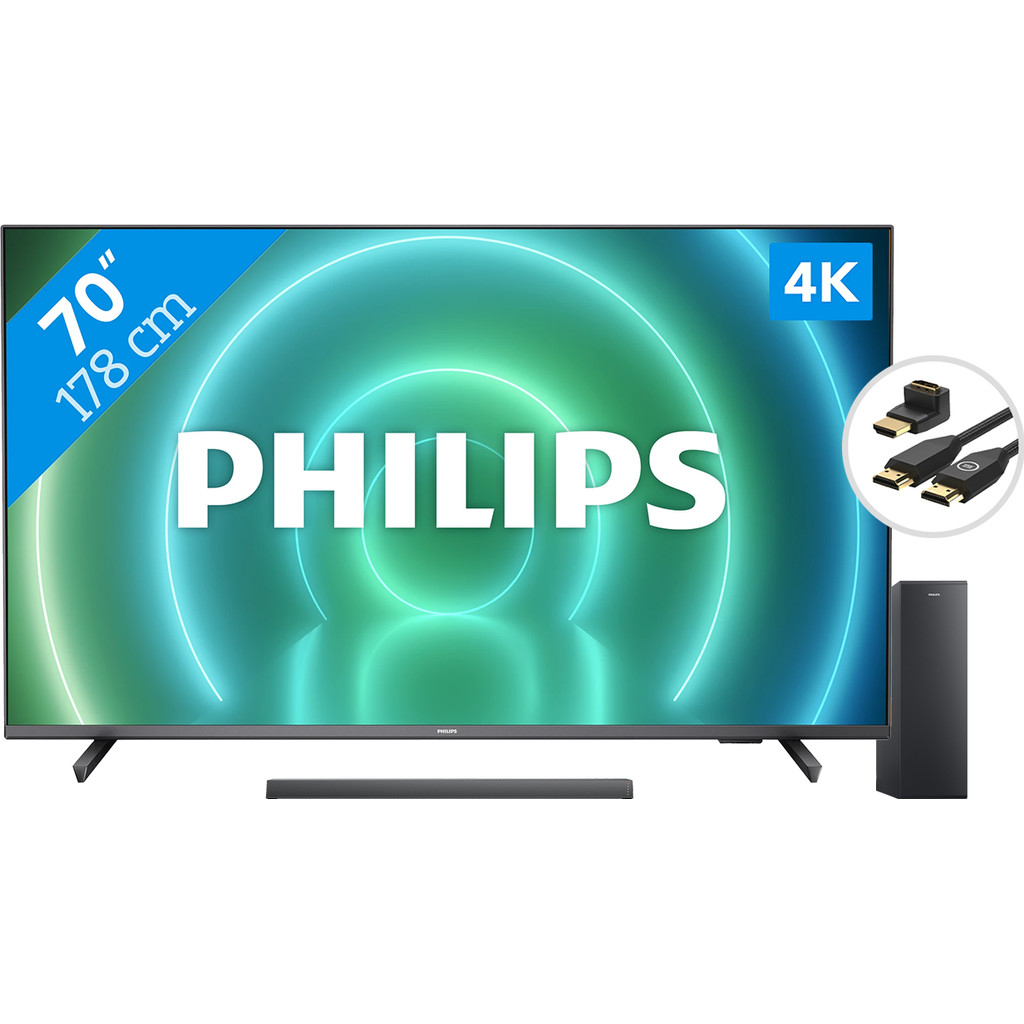 Philips 70PUS7906 - Ambilight (2021) + Soundbar + Hdmi kabel
