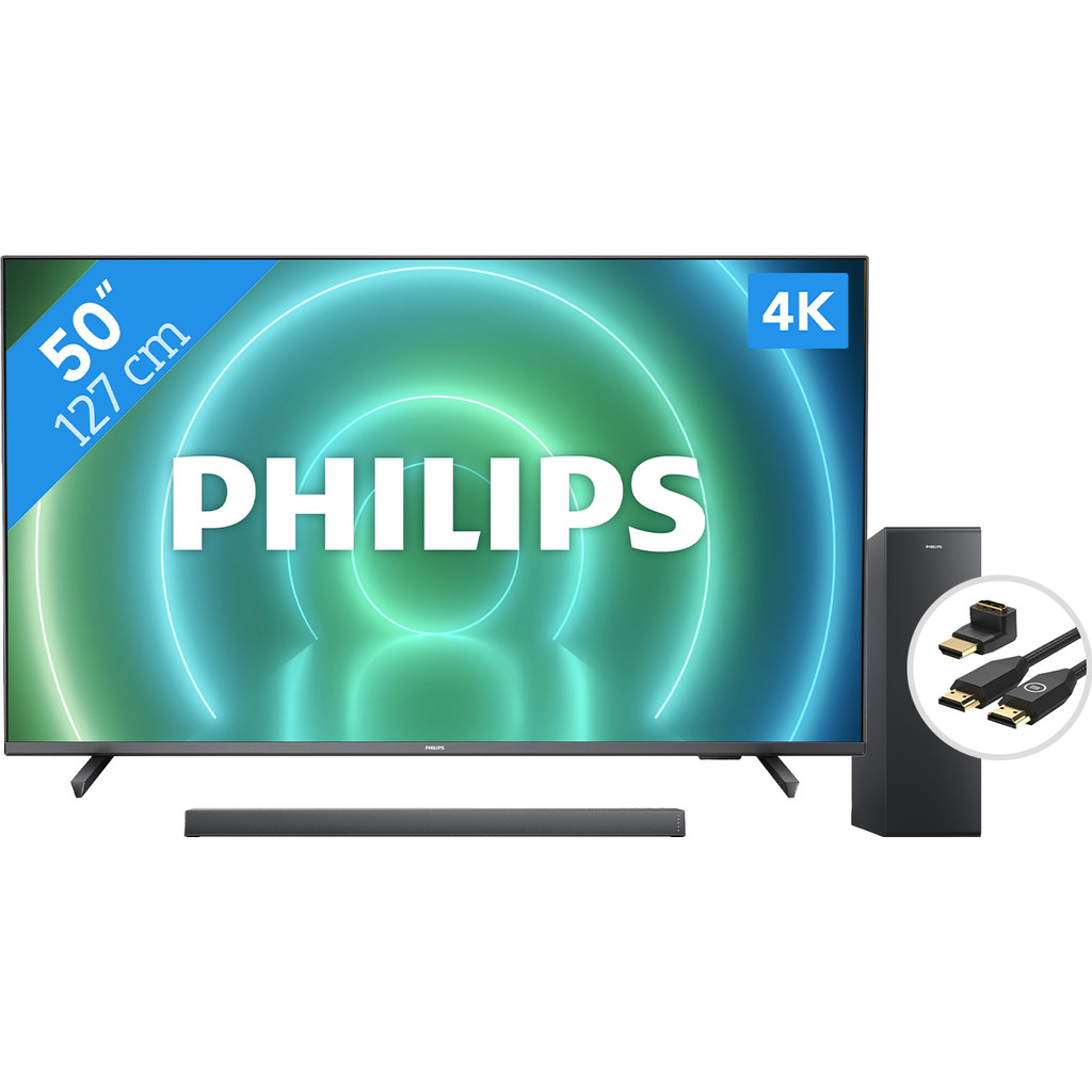 Philips 50PUS7906 - Ambilight (2021) + Soundbar + Hdmi kabel
