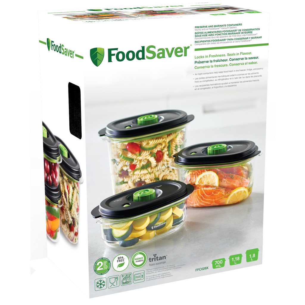 FoodSaver Fresh 2.0 Container 0.7 L + 1.2 L + 1.9 L