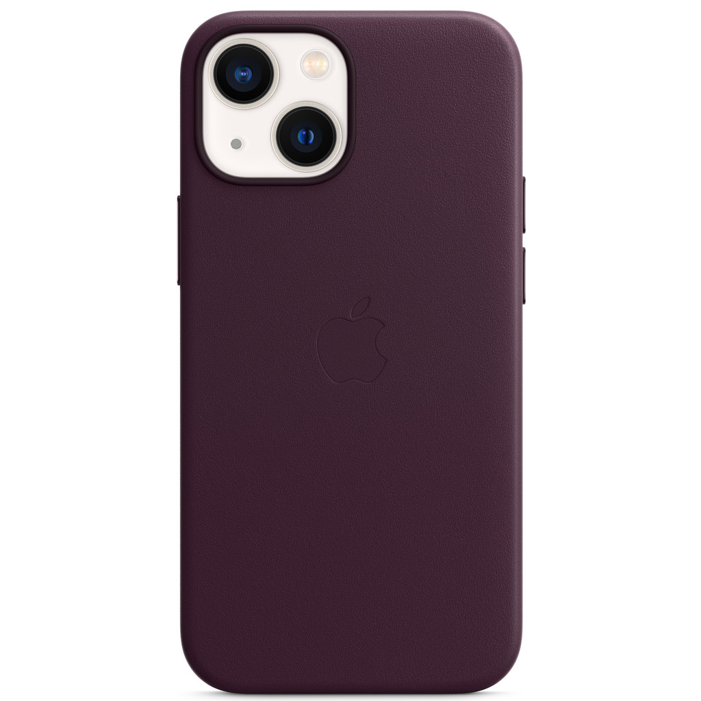 Apple iPhone 13 mini Back Cover met MagSafe Leer Donkere Kers