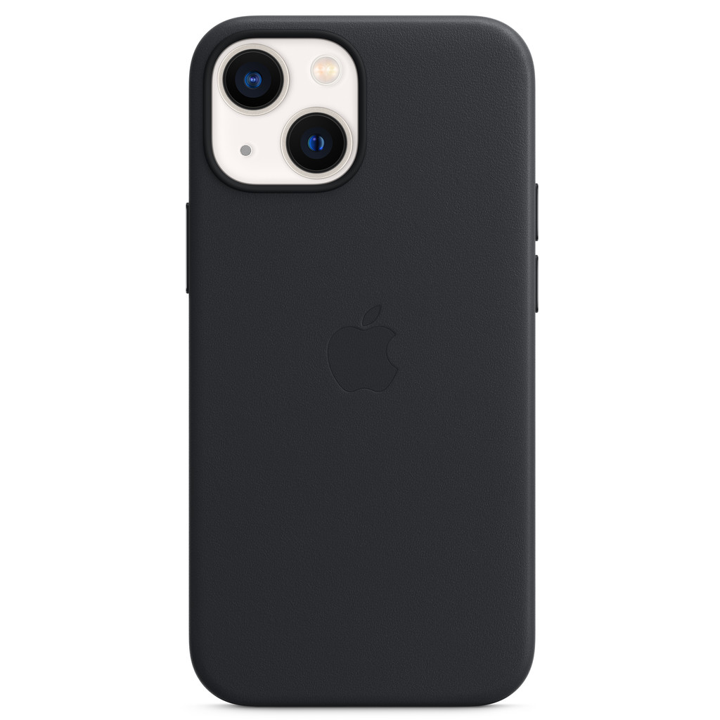 Apple iPhone 13 mini Back Cover met MagSafe Leer Middernacht