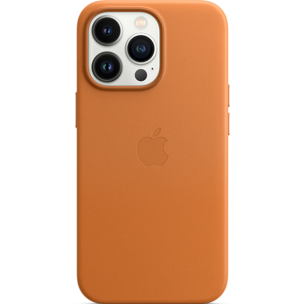 Apple iPhone 13 Pro Back Cover met MagSafe Leer Goudbruin