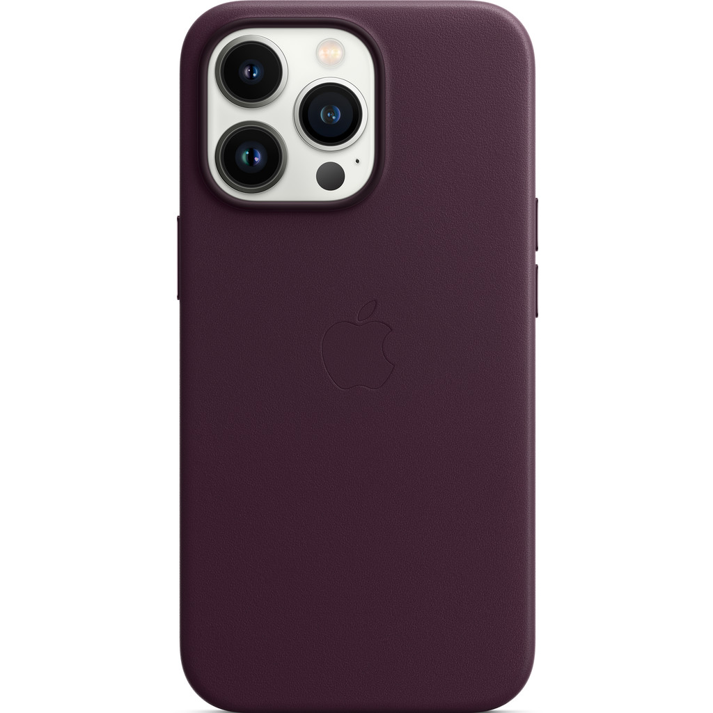 Apple iPhone 13 Pro Back Cover met MagSafe Leer Donkere kers