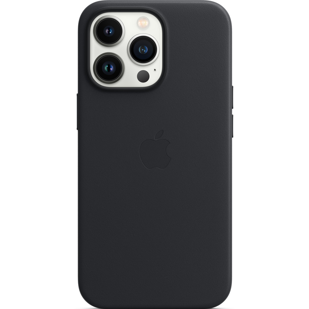 Apple iPhone 13 Pro Back Cover met MagSafe Leer Middernacht