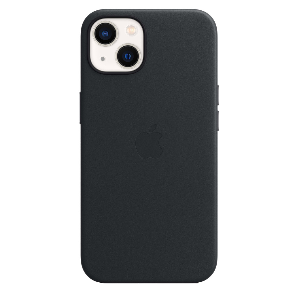 Apple iPhone 13 Back Cover met MagSafe Leer Middernacht