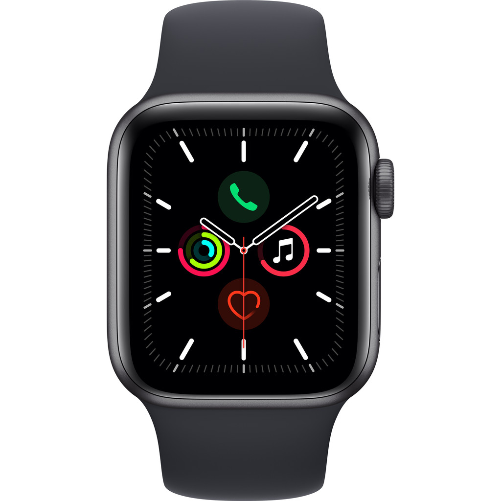 Apple Watch SE 40mm Space Gray Aluminium Nachtblauwe Sportband
