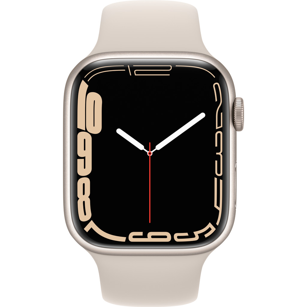 Apple Watch Series 7 4G 45mm Witgoud Aluminium Crème Sportband