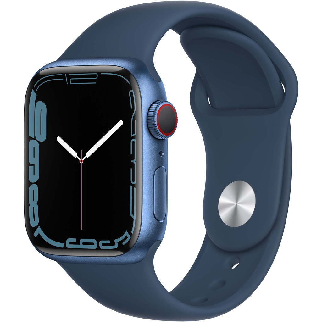 Apple Watch Series 7 4G 41mm Blauw Aluminium Blauwe Sportband