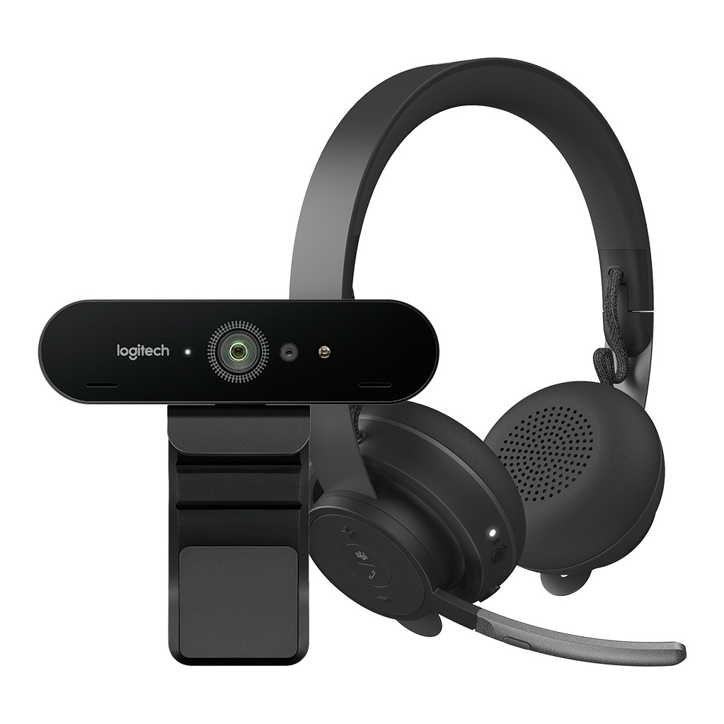 Logitech Brio Webcam + Zone Teams Draadloze Office Headset