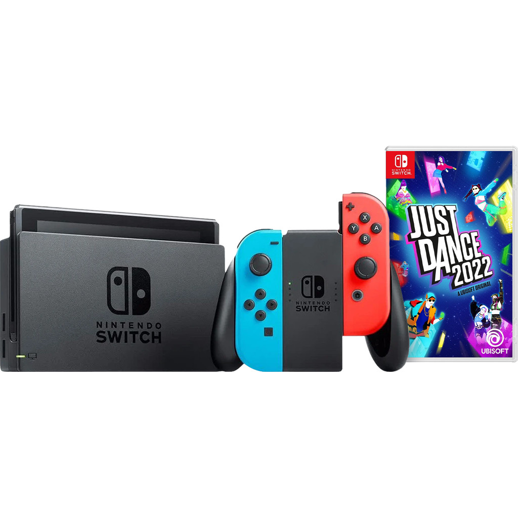 Coolblue Nintendo Switch Rood/Blauw + Just Dance 2022 Switch aanbieding