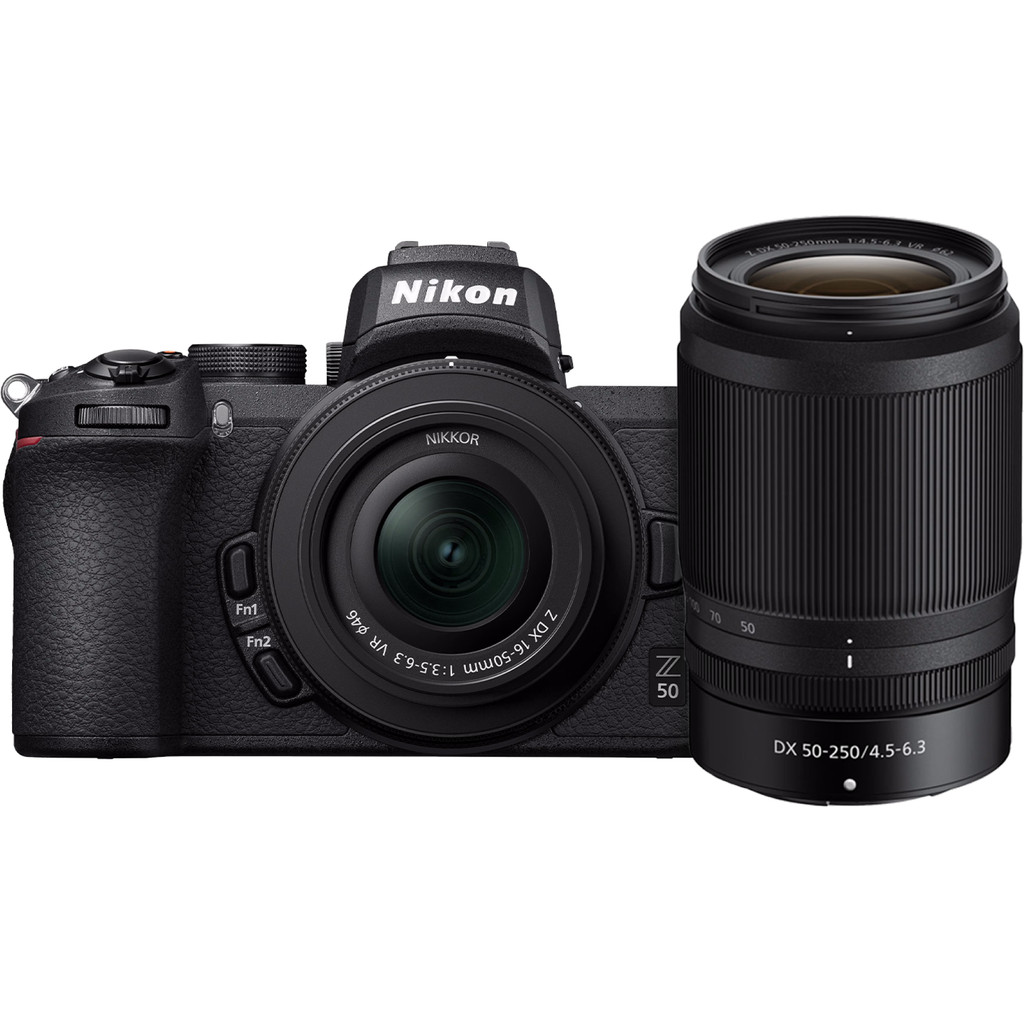 Coolblue Nikon Z50 + 16-50mm f/3.5-6.3 + 50-250mm f/4.5-6.3 aanbieding