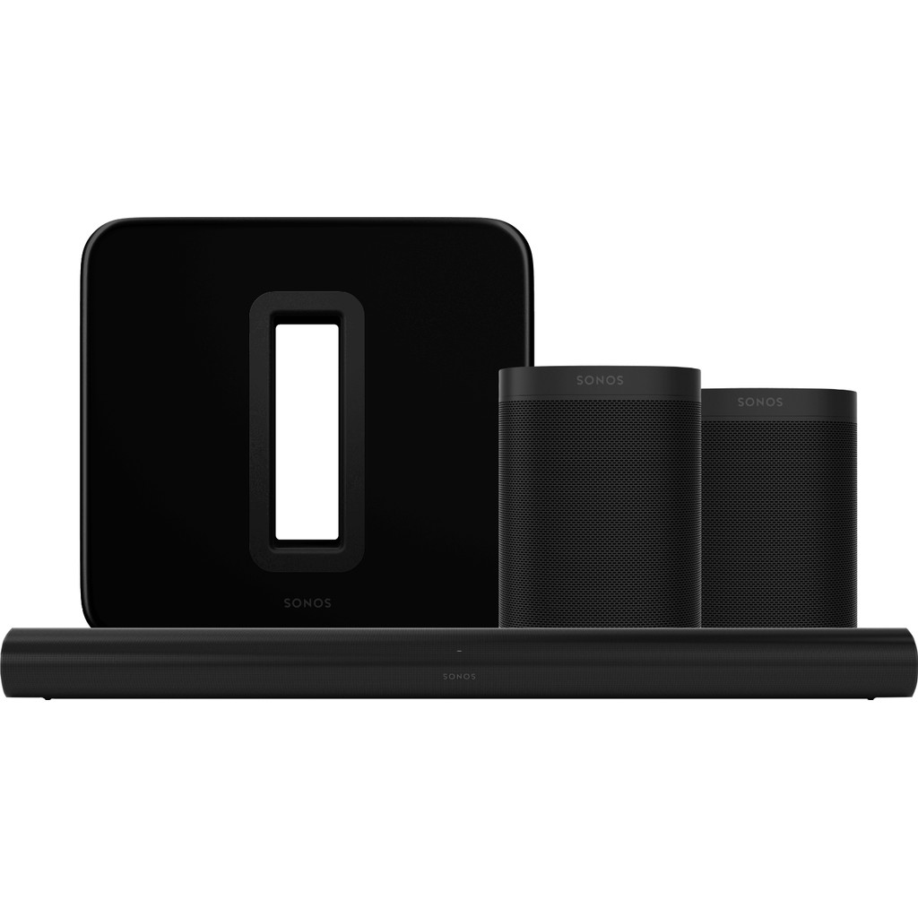Coolblue Sonos Arc 5.1 + Sub + One Duopack Zwart aanbieding