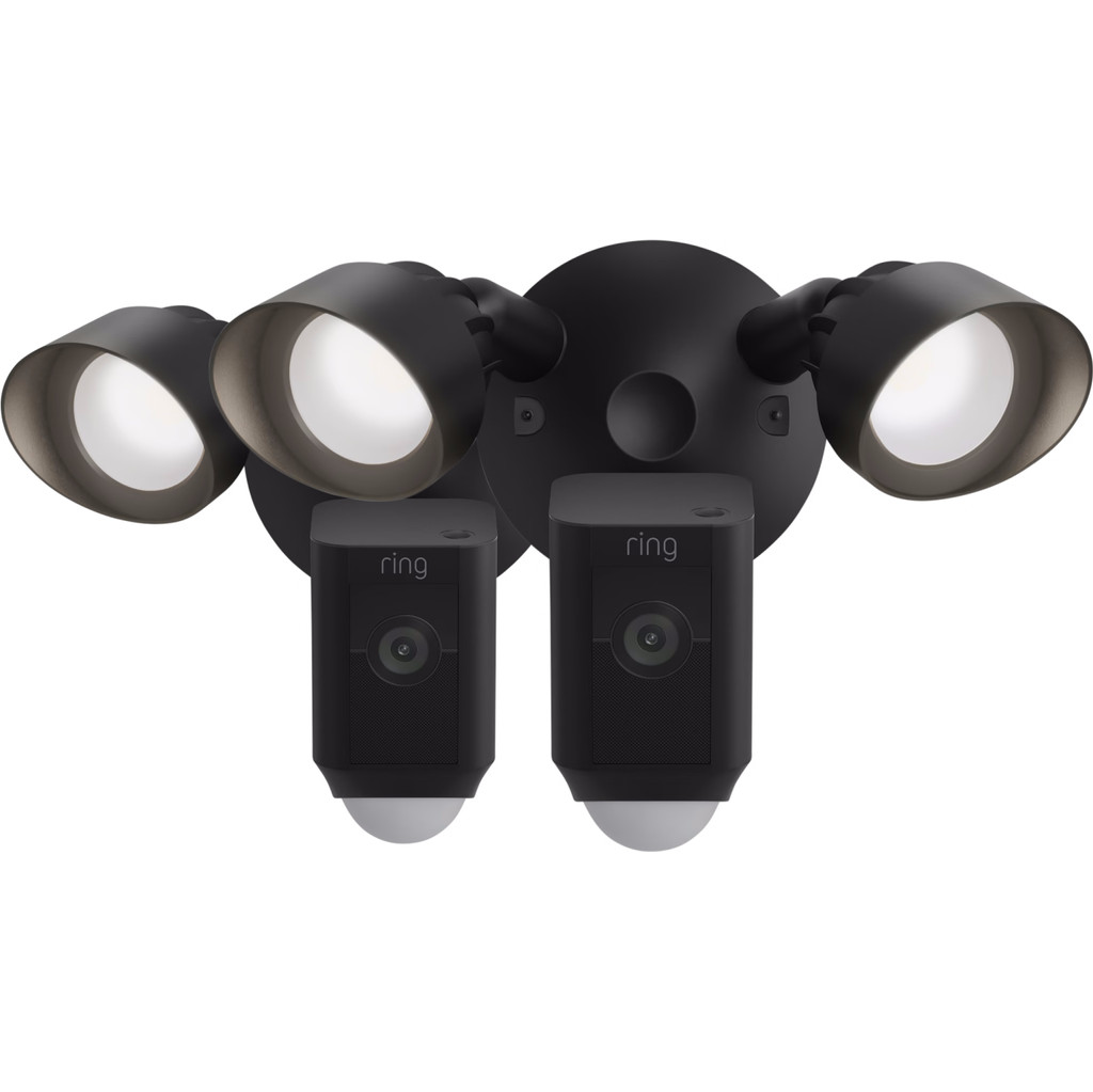 Coolblue Ring Floodlight Cam Wired Plus Zwart Duo-pack aanbieding