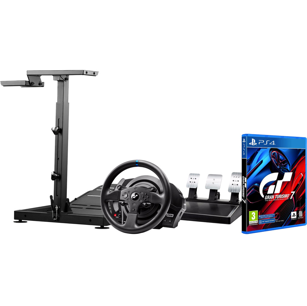 Thrustmaster T300 RS GT + Gran Turismo 7 PS4 + Next Level Racing Wheel Stand LITE