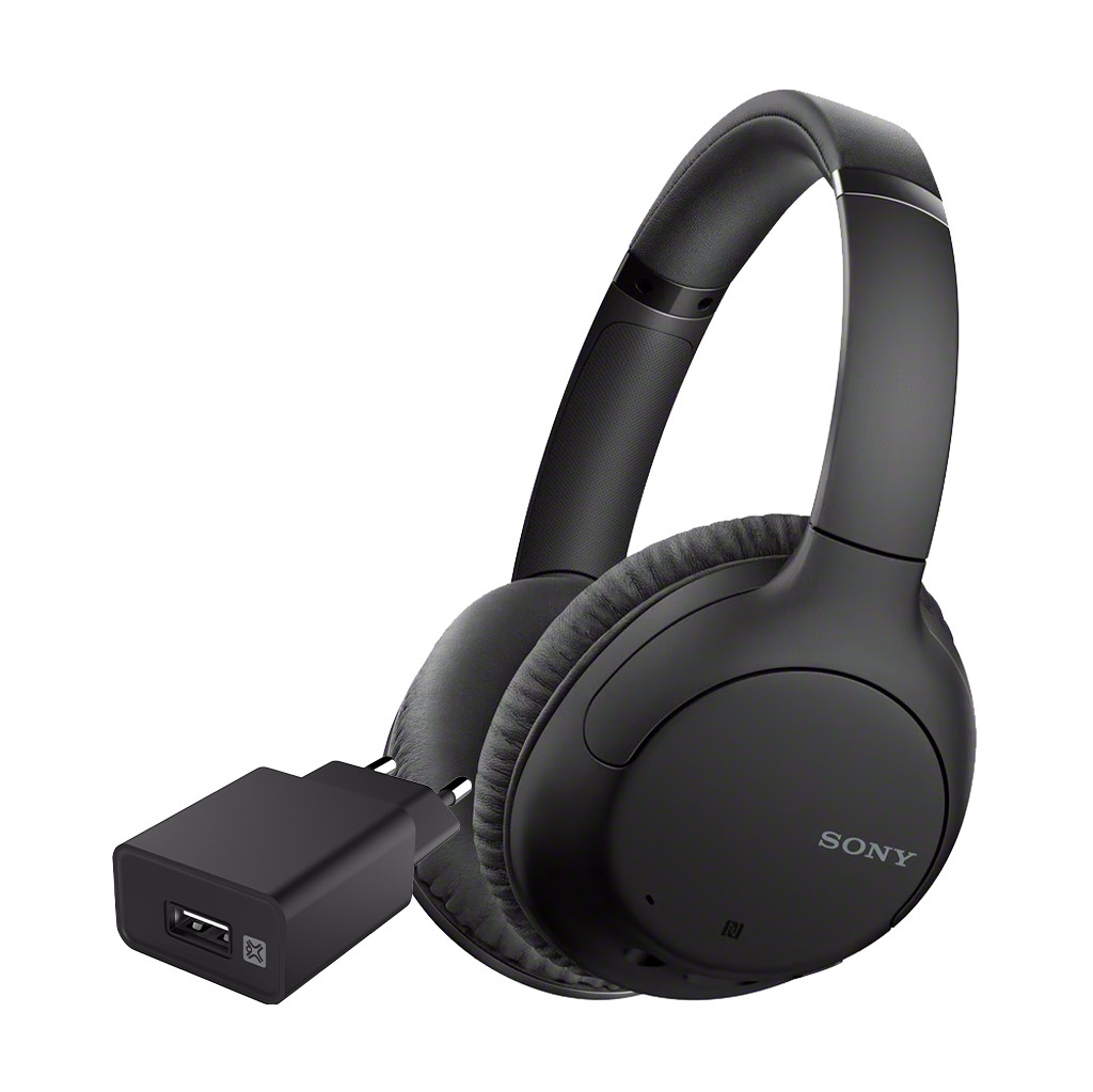 Sony WH-CH710N Zwart + XtremeMac Oplader met Usb A Poort 12W