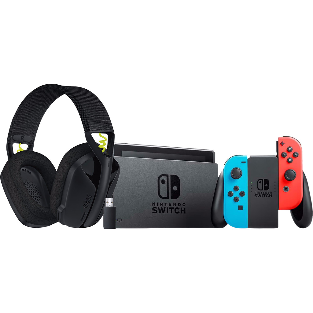 Coolblue Nintendo Switch Rood/Blauw + Logitech G435 aanbieding