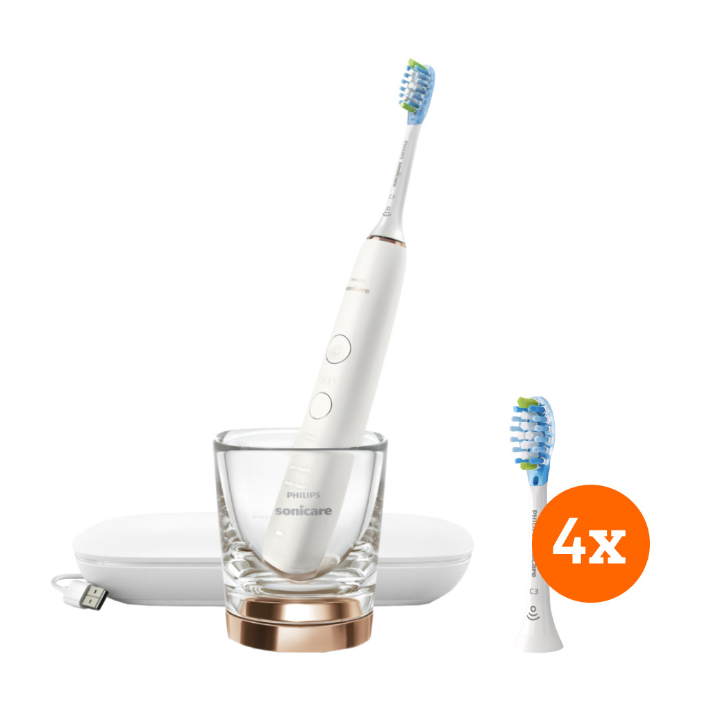 Coolblue Philips Sonicare DiamondClean 9000 HX9911/94 + opzetborstels (4 stuks) aanbieding