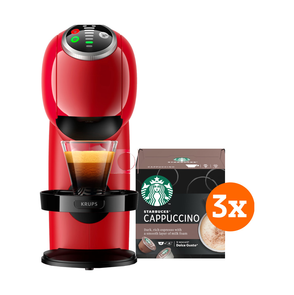 Krups Dolce Gusto Genio S Plus KP3405 Rood + Starbucks Cappuccino