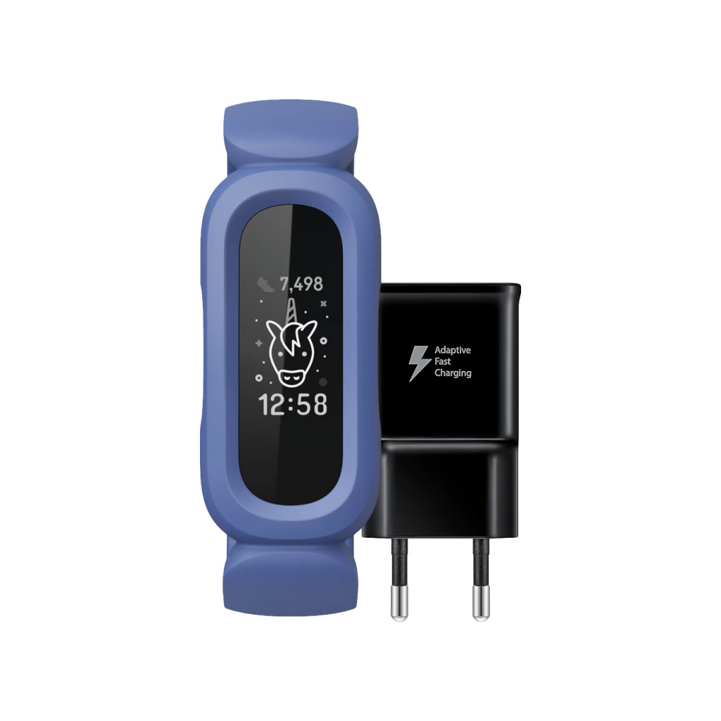 Fitbit Ace 3 Blauw + Samsung Adaptive Fast Charging Oplader 15W Zwart